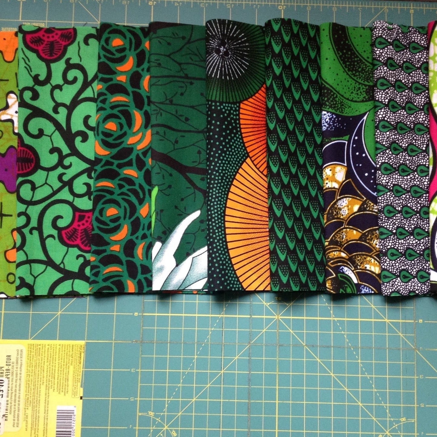 GREEN 10" Ankara Mystery Squares