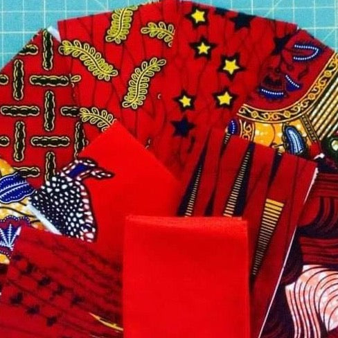 RED Ankara Mystery Fat Quarter Bundles